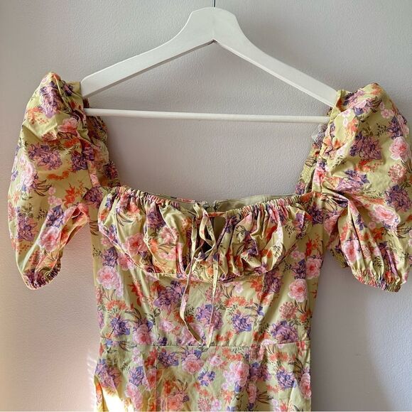 House Of CB 'Tallulah' Peony Print Puff Sleeve Midi Sundress - Picture 5 of 9
